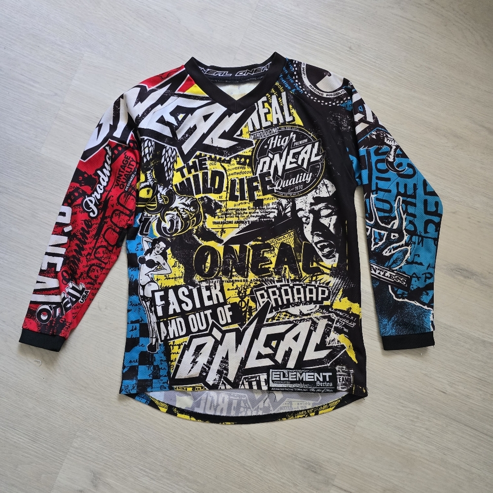 Vintage 90's Youth Motobike Jersey Long Sleeve Shirt SZ Medium